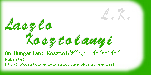 laszlo kosztolanyi business card